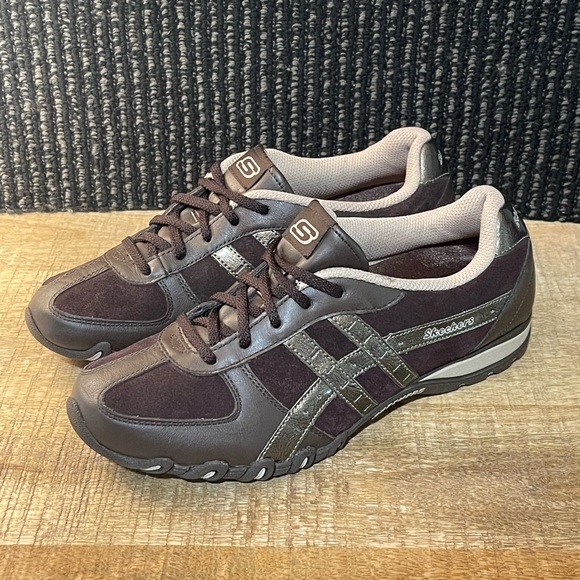 Skechers Speedsters Up & Comer Brown Leather Sneakers - Women's Size 8 - Picture 2 of 6